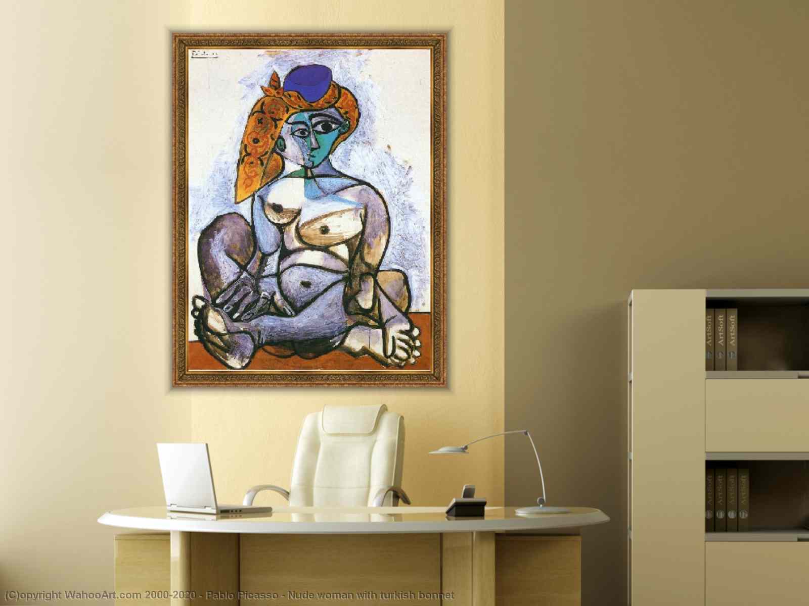 Nude woman with turkish bonnet by Pablo Picasso | TopImpressionists.com