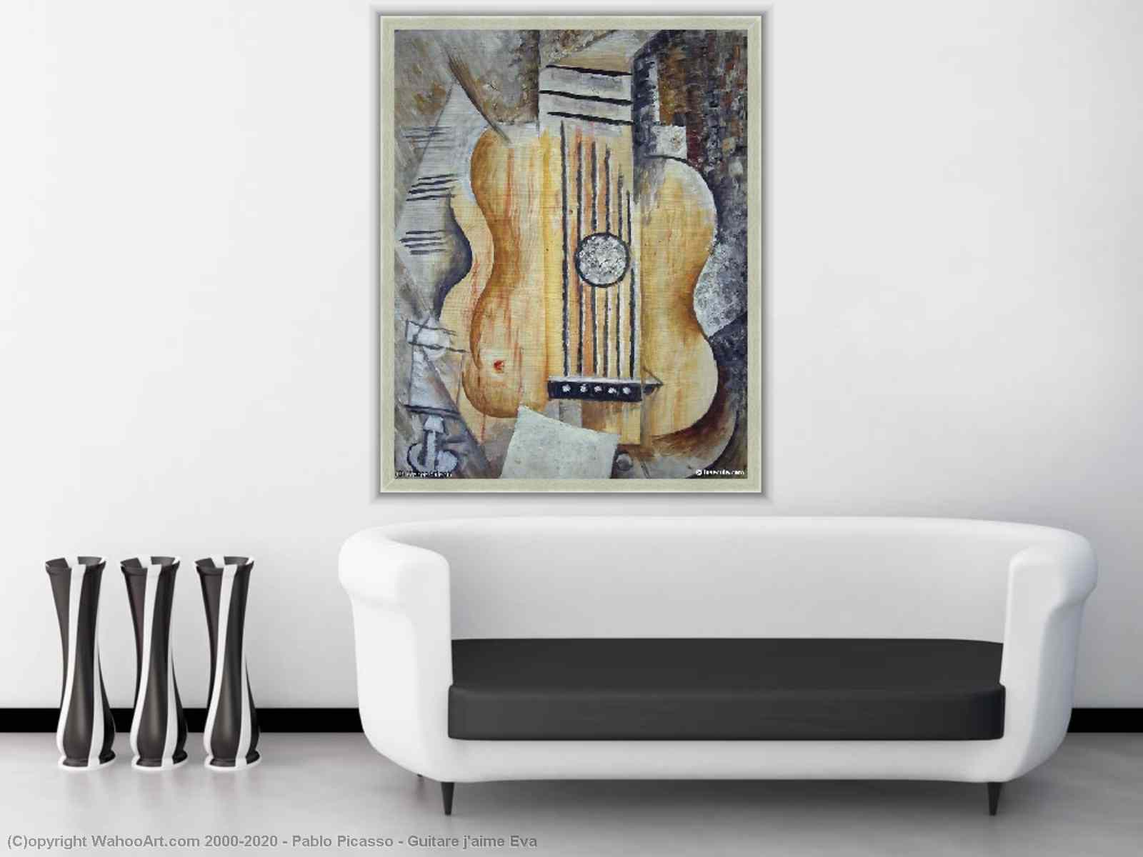 Guitare j'aime Eva by Pablo Picasso | Artwork Replica 