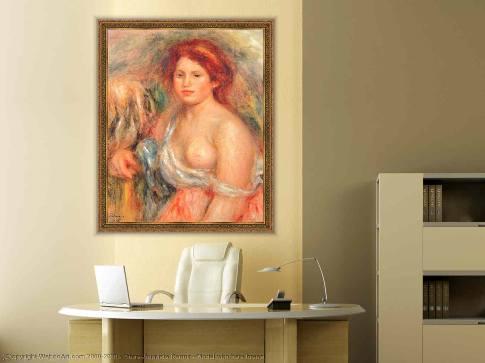 Woman With Bare Breasts Metal Print