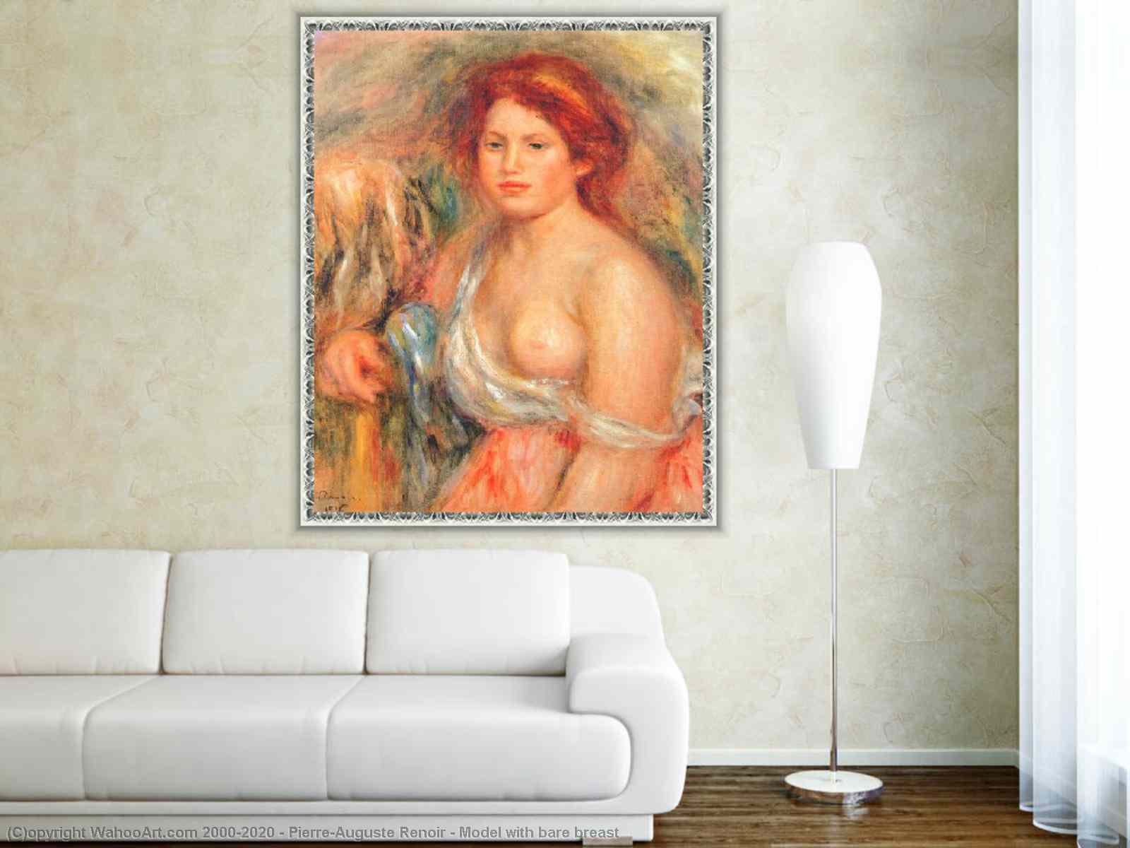 Woman With Bare Breasts Metal Print