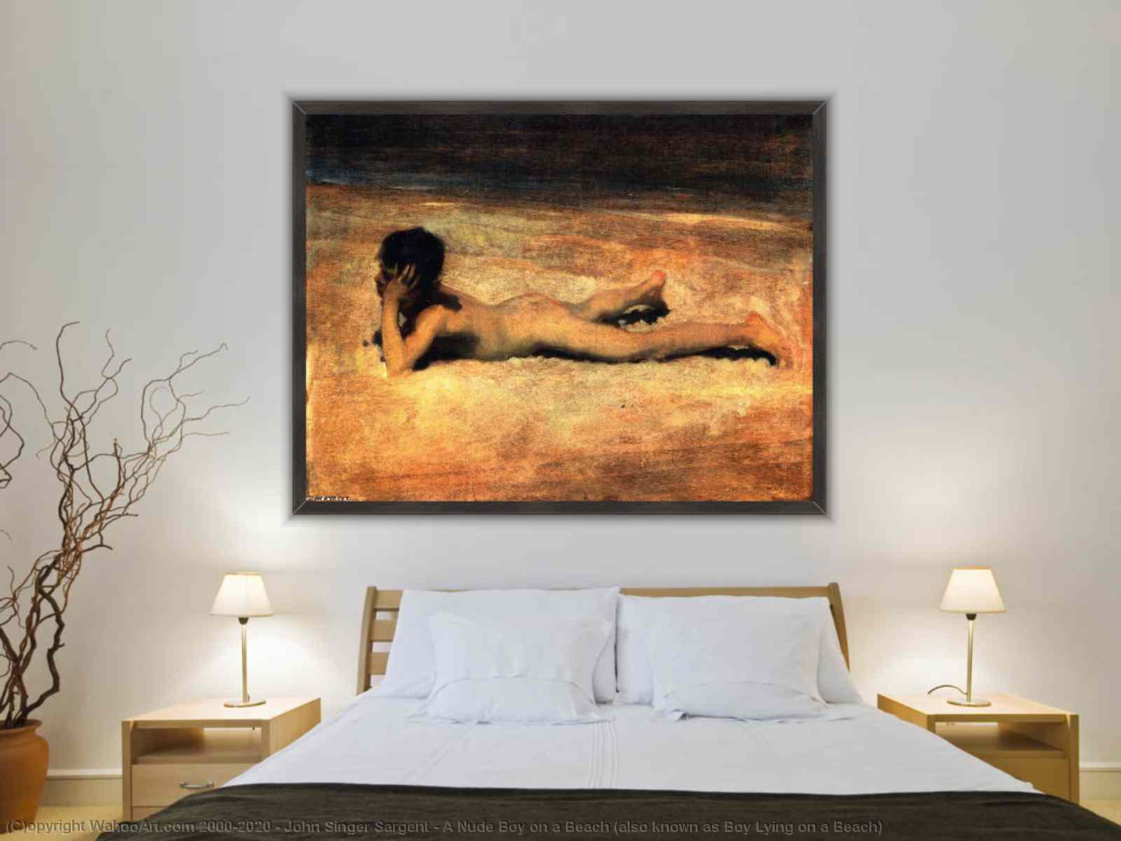 Museum Art Reproductions Impressionism A Nude Boy on a Beach (also known as  Boy Lying on a Beach) by John Singer Sargent | TopImpressionists.com