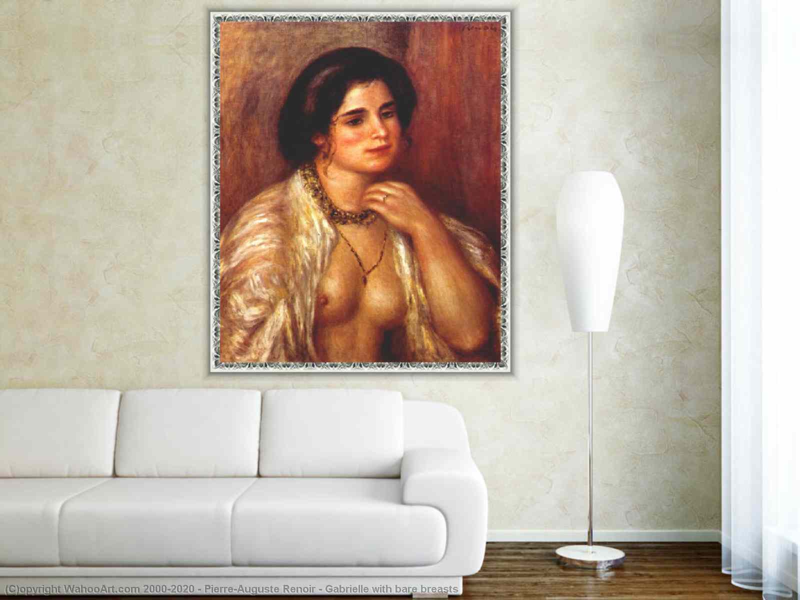 Woman With Bare Breasts Metal Print