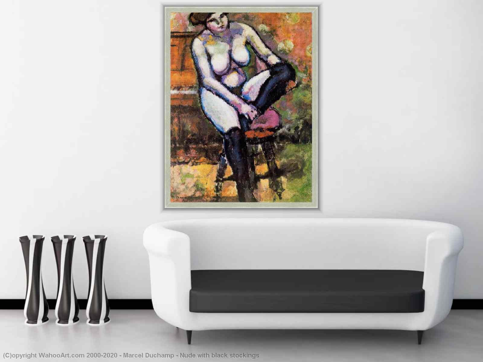 Nude with black stockings by Marcel Duchamp | TopImpressionists.com