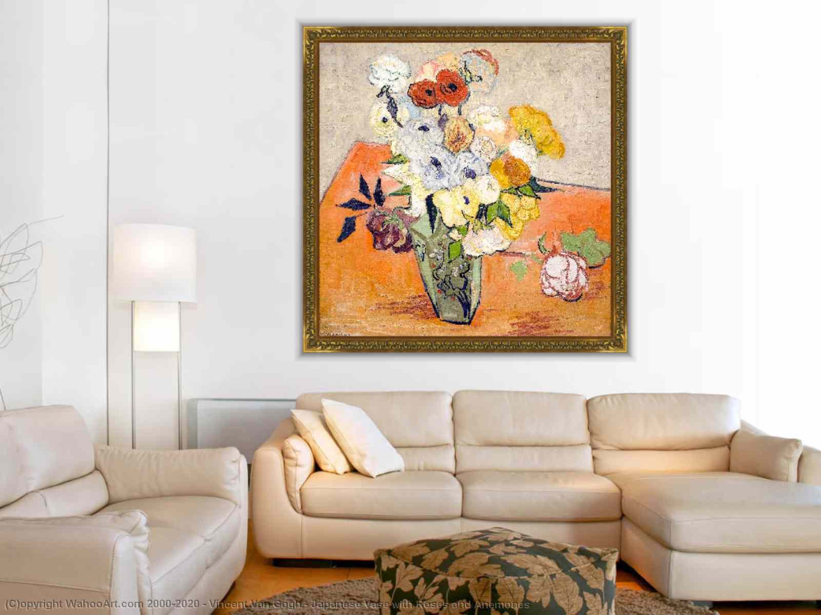 Art Reproductions Impressionism Japanese Vase with Roses and